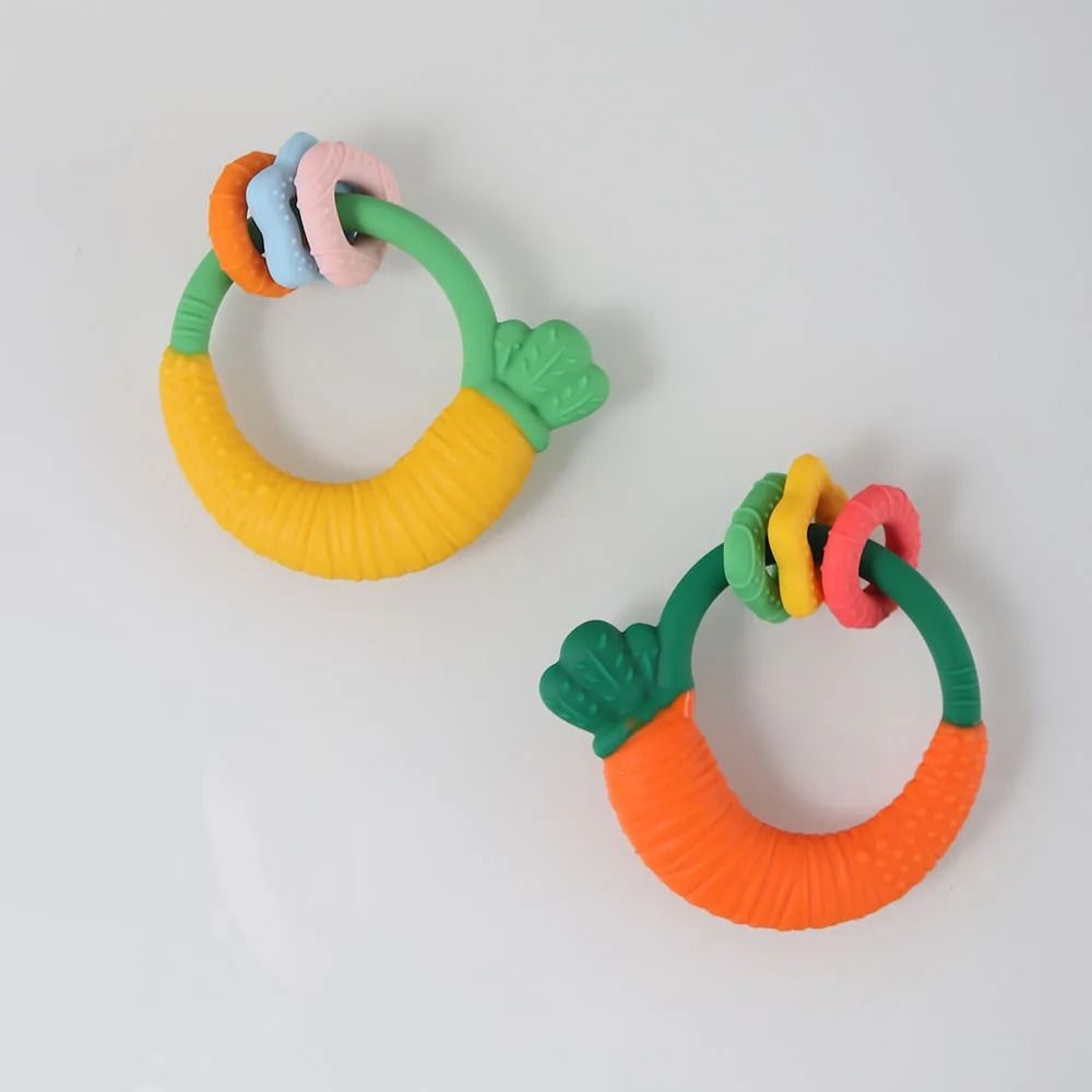 2025 Soft Silicone Carrot Teether BPAFree Teething Relief Sensory Toy 3