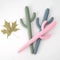 Silicone Cactus Teether Straw BPAFree Fidget Toy Infant Chewing Accessory 0