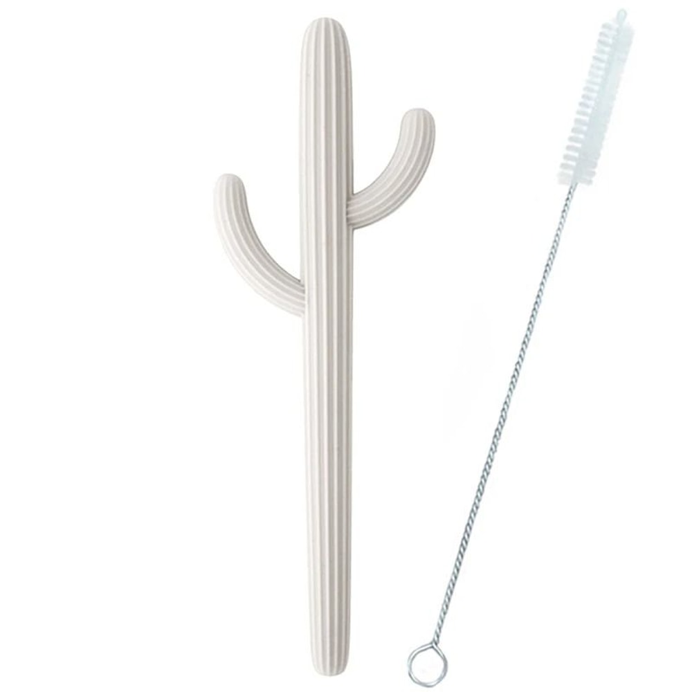 Silicone Cactus Teether Straw BPAFree Fidget Toy Infant Chewing Accessory 17