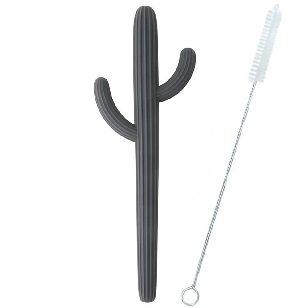 Silicone Cactus Teether Straw BPAFree Fidget Toy Infant Chewing Accessory 8