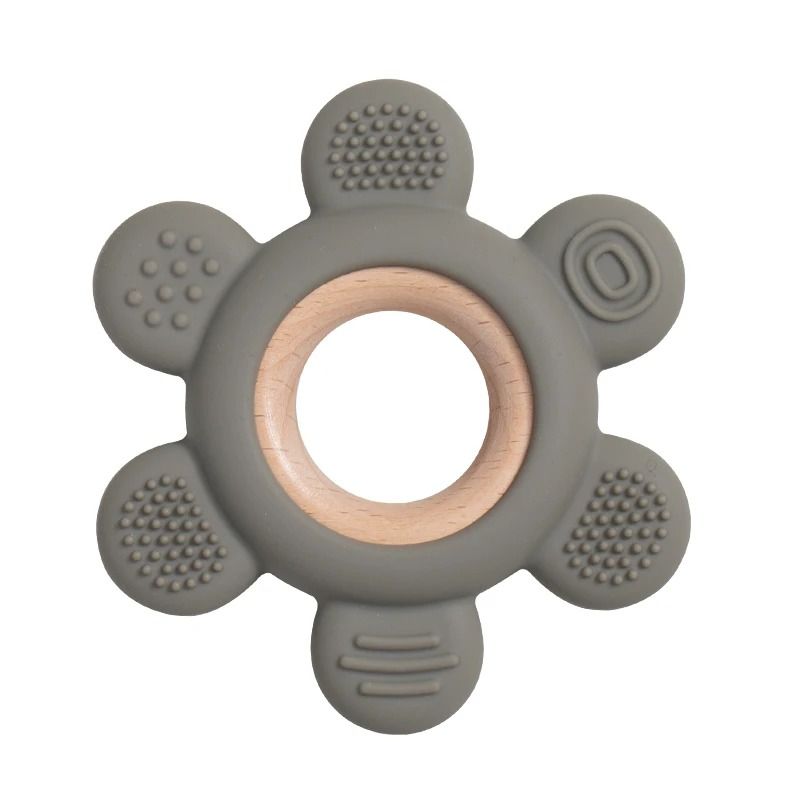 FruitTheme Silicone Wooden Baby Teether BPAFree Infant Chewing Toy 14