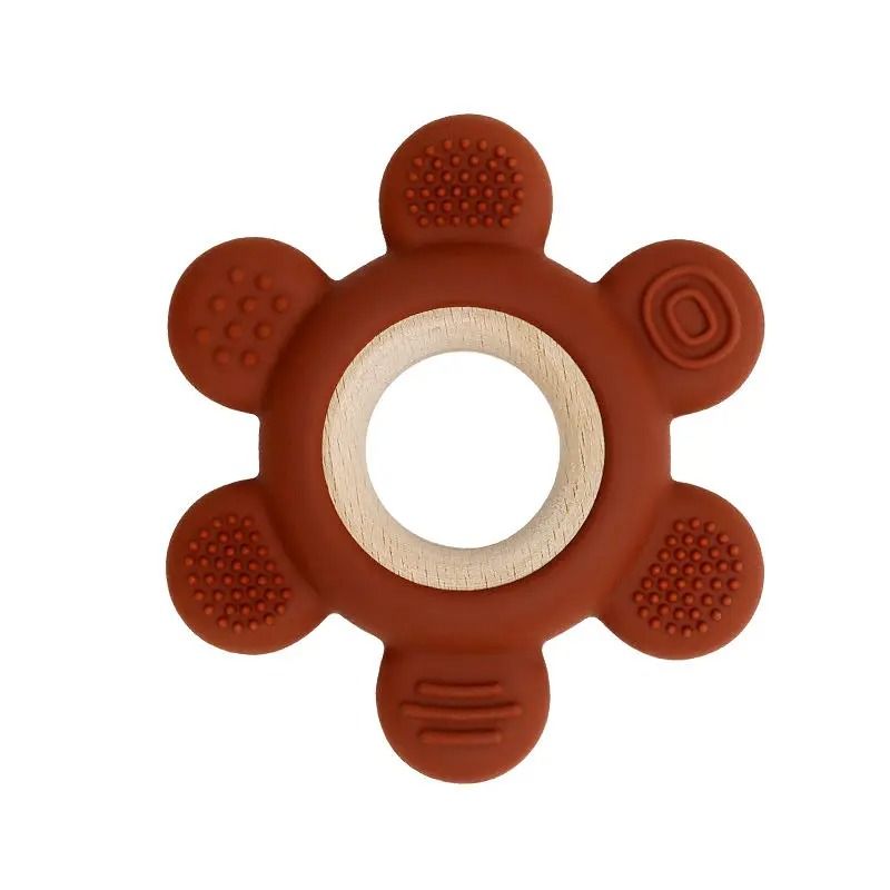 FruitTheme Silicone Wooden Baby Teether BPAFree Infant Chewing Toy 21