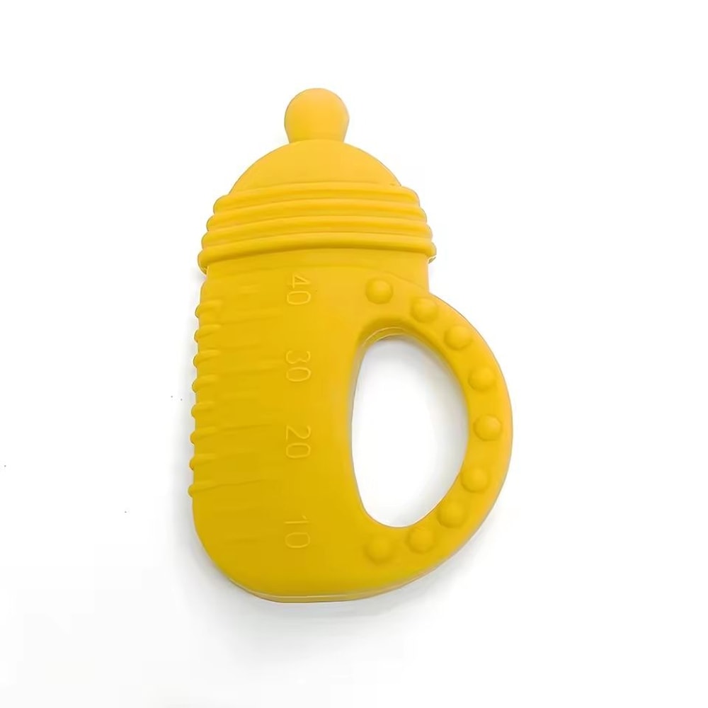 Silicone Baby Bottle Teether FoodGrade Molar Toy With EasyGrip Handle 8