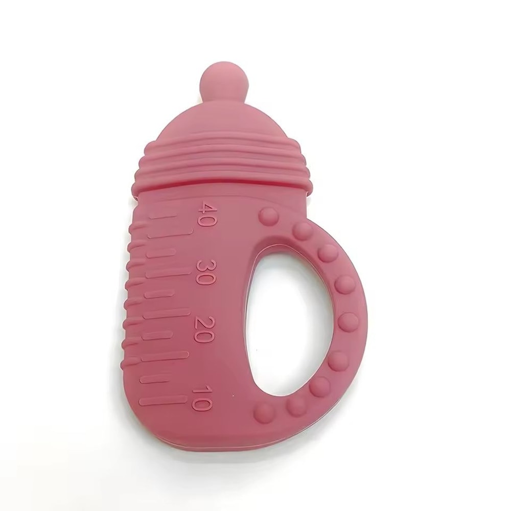 Silicone Baby Bottle Teether FoodGrade Molar Toy With EasyGrip Handle 9