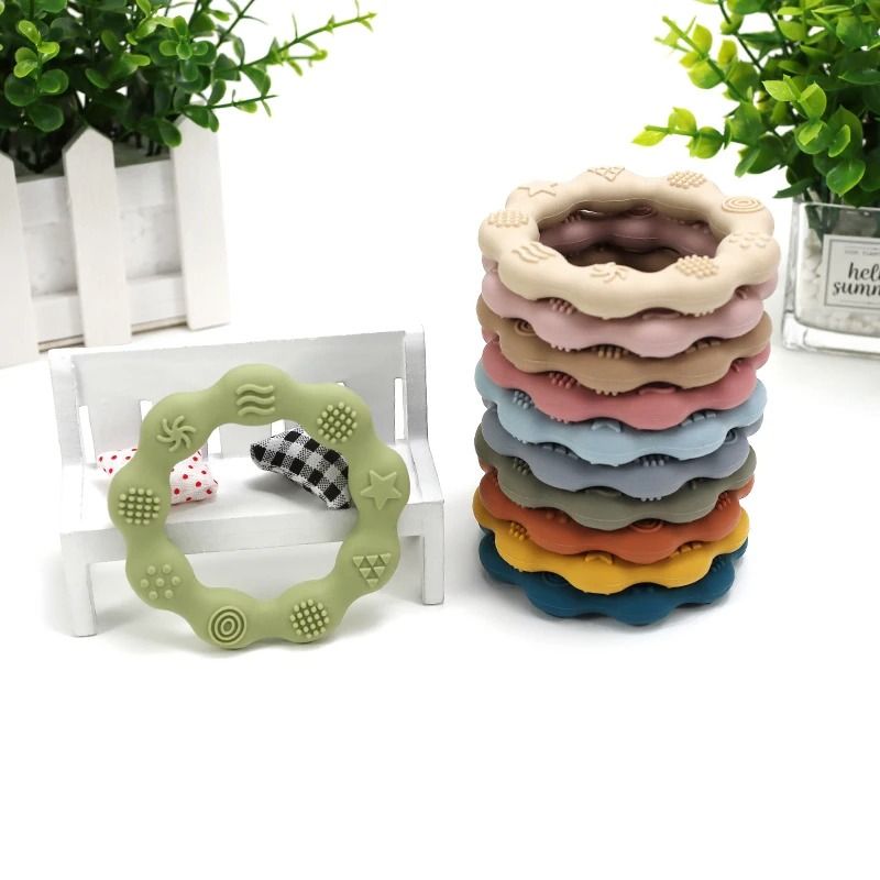 MultiTextured Silicone Teether Ring Sensory Tactile Cognition Molar Toy 2