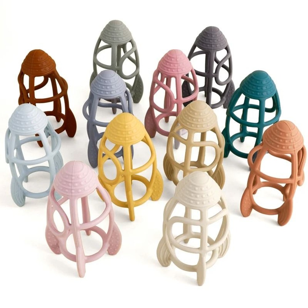 RocketShaped Silicone Baby Teether Fashionable Sensory Molar Fidget Toy 0