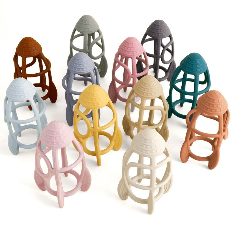 RocketShaped Silicone Baby Teether Fashionable Sensory Molar Fidget Toy 0
