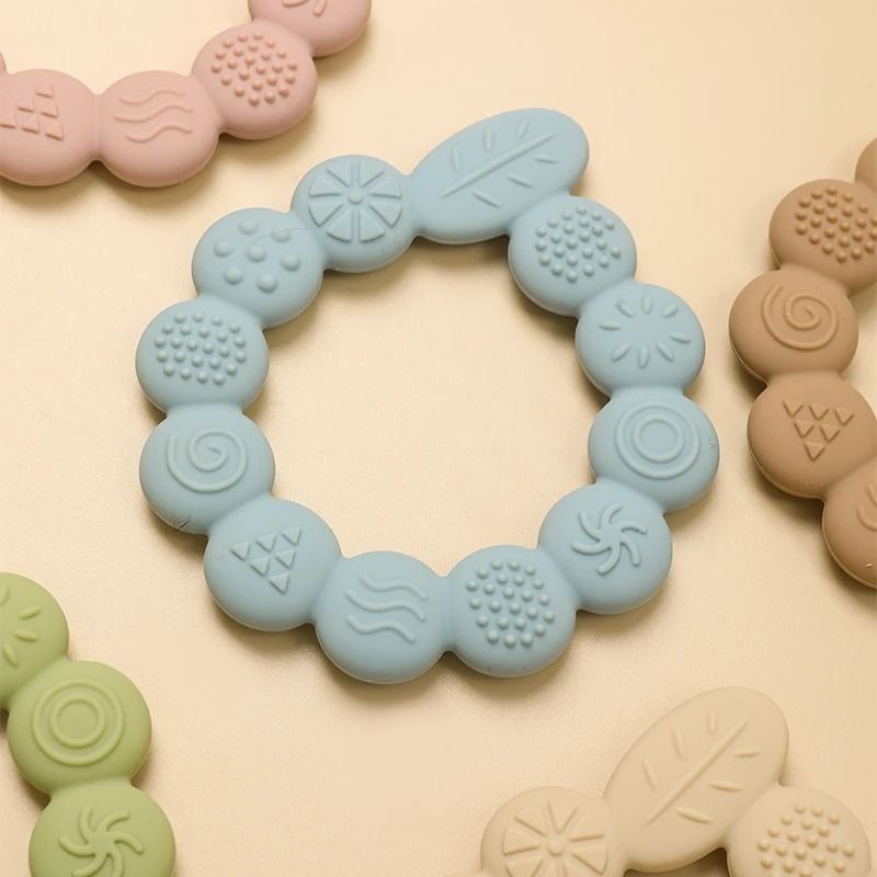 Botanical Silicone Baby Teether Ring BPAFree Leaf Sensory Molar Toy 1