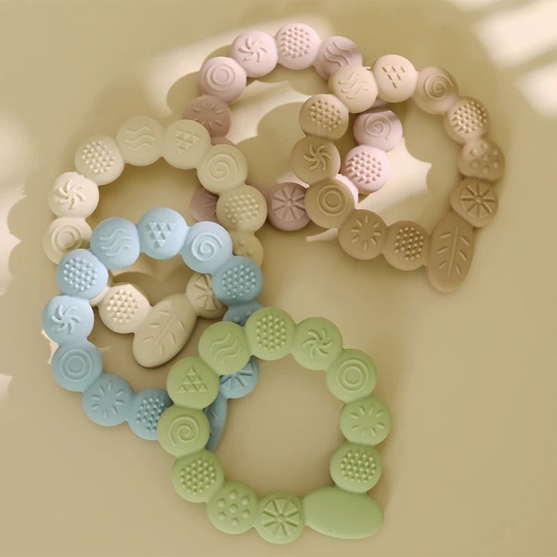 Botanical Silicone Baby Teether Ring BPAFree Leaf Sensory Molar Toy 5
