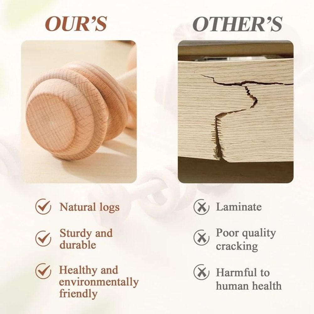 Montessori Wooden Animal Rattle Teether Cartoon Rabbit Crocodile Puzzle Game 3