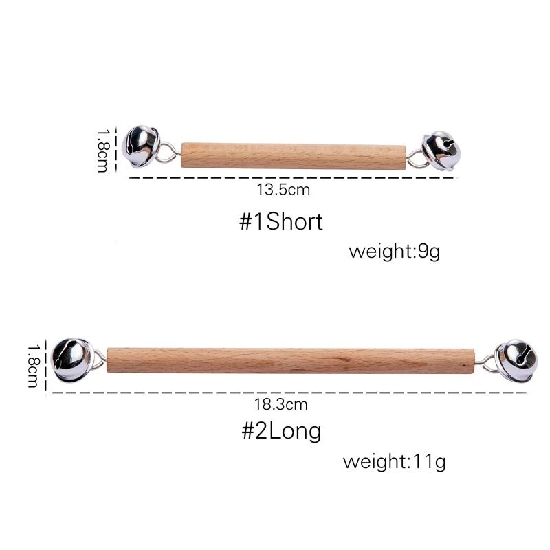 Montessori Wooden Bell Rattle BPAFree Intelligence Development Teething Toy 1