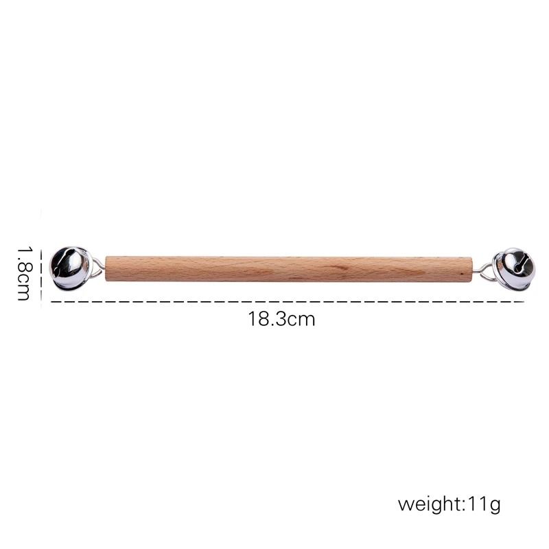 Montessori Wooden Bell Rattle BPAFree Intelligence Development Teething Toy 7