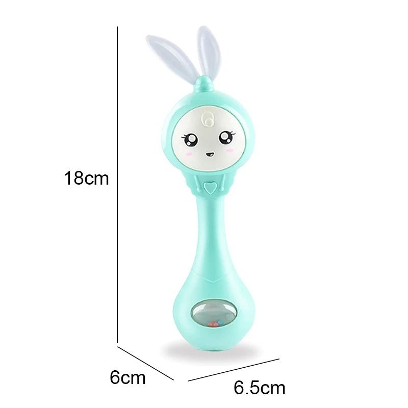 2025 Flashing Musical Rabbit Hand Bell Early Educational Teether Rattle Toy 012M 10