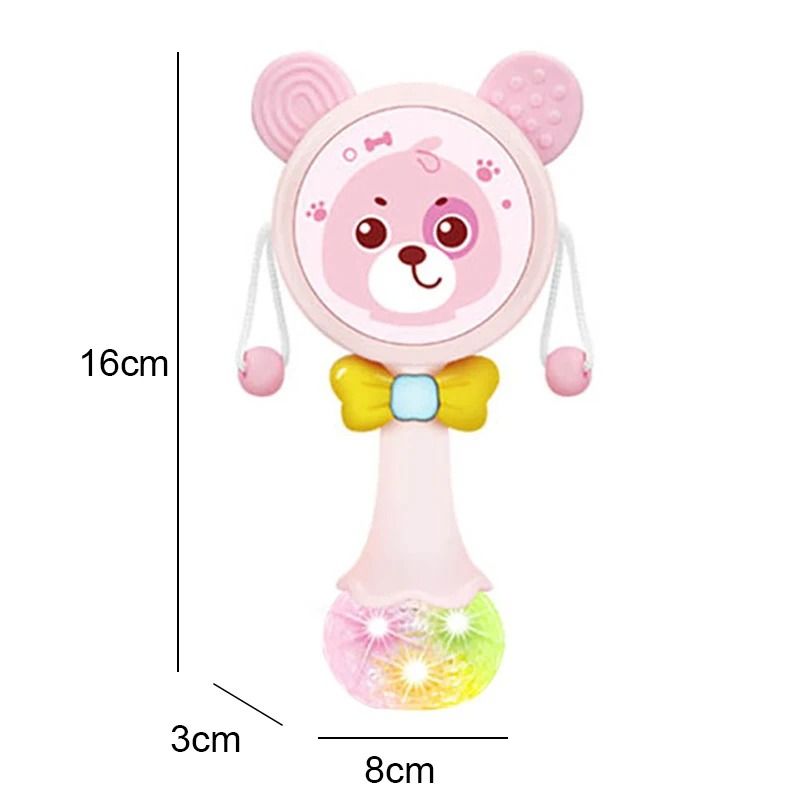 2025 Flashing Musical Rabbit Hand Bell Early Educational Teether Rattle Toy 012M 11
