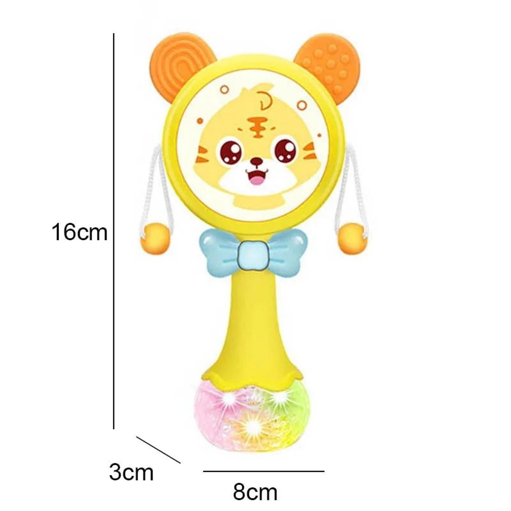2025 Flashing Musical Rabbit Hand Bell Early Educational Teether Rattle Toy 012M 12