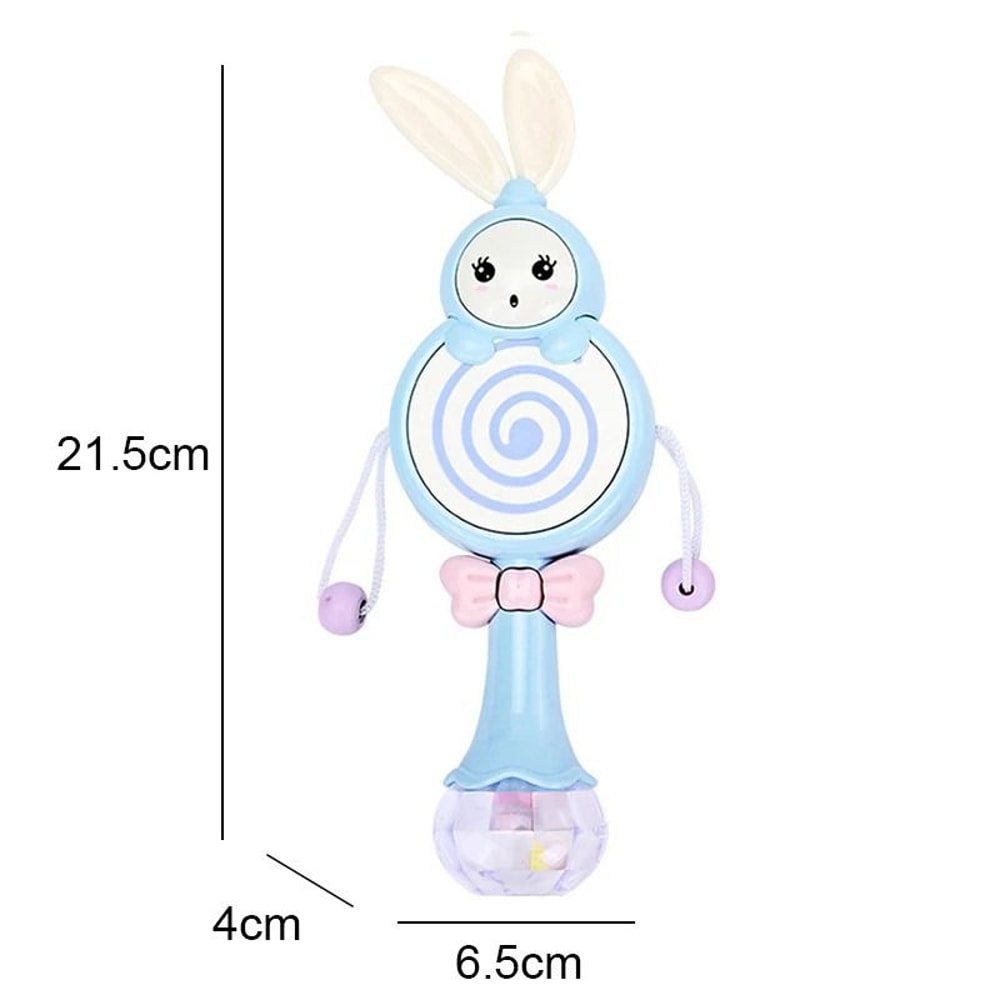 2025 Flashing Musical Rabbit Hand Bell Early Educational Teether Rattle Toy 012M 14