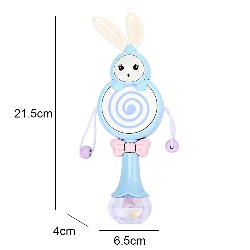 2025 Flashing Musical Rabbit Hand Bell Early Educational Teether Rattle Toy 012M 14
