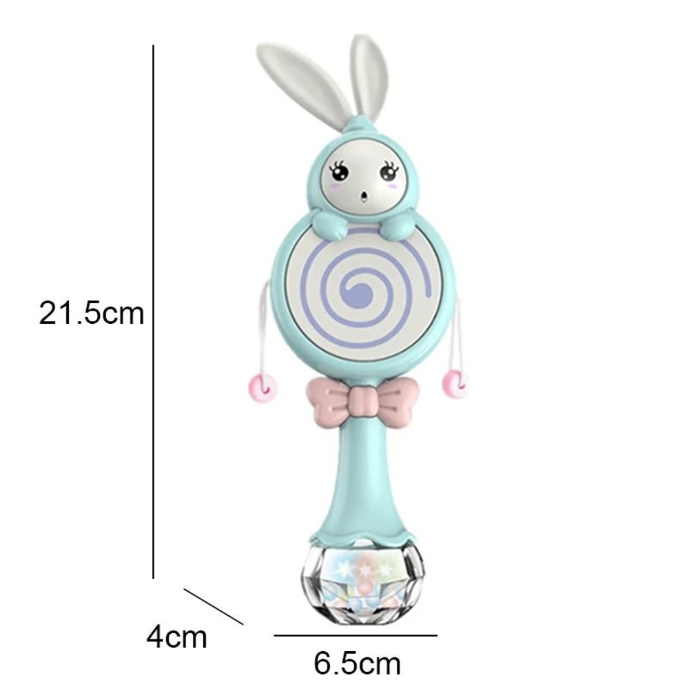 2025 Flashing Musical Rabbit Hand Bell Early Educational Teether Rattle Toy 012M 15