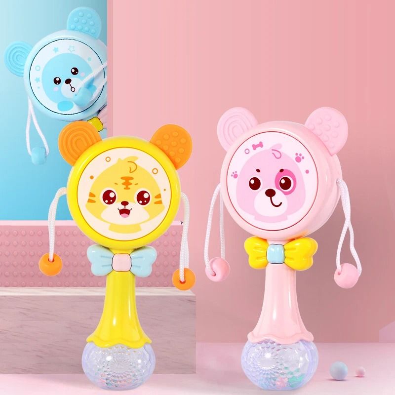 2025 Flashing Musical Rabbit Hand Bell Early Educational Teether Rattle Toy 012M 3