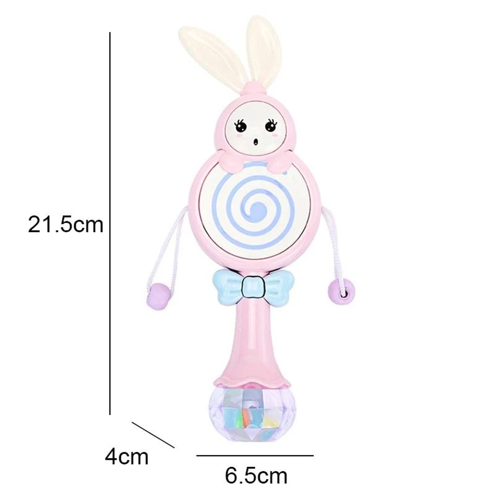 2025 Flashing Musical Rabbit Hand Bell Early Educational Teether Rattle Toy 012M 6