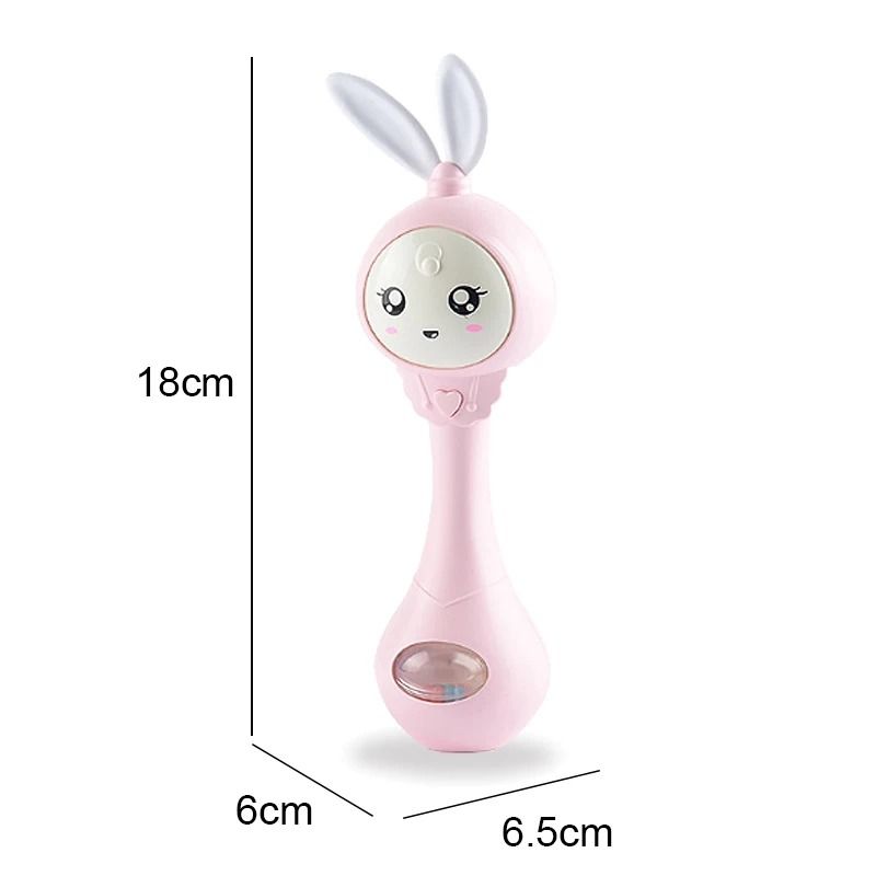 2025 Flashing Musical Rabbit Hand Bell Early Educational Teether Rattle Toy 012M 7