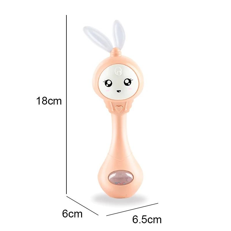 2025 Flashing Musical Rabbit Hand Bell Early Educational Teether Rattle Toy 012M 8