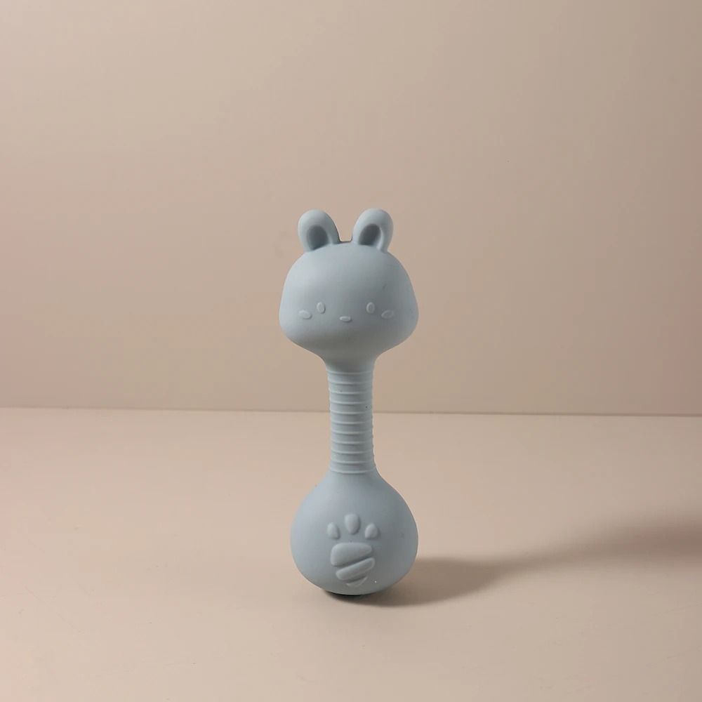 Ergonomic Silicone Duck Handheld Rattle BPAFree Teething Shaker Molar Toy 9