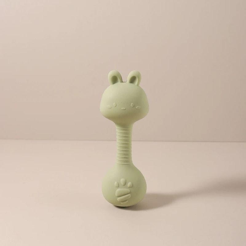 Ergonomic Silicone Duck Handheld Rattle BPAFree Teething Shaker Molar Toy 7