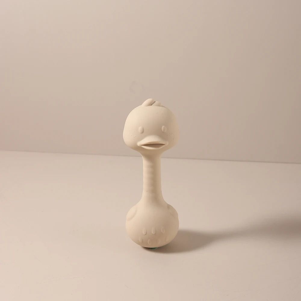 Ergonomic Silicone Duck Handheld Rattle BPAFree Teething Shaker Molar Toy 12