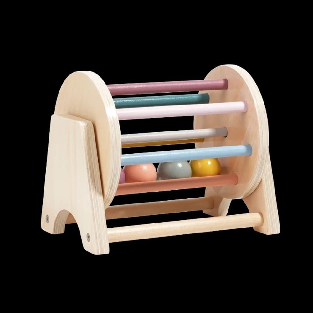 Chromatic Montessori Rolling Drum HighFidelity Sensory Wood Toy For Early Education 6