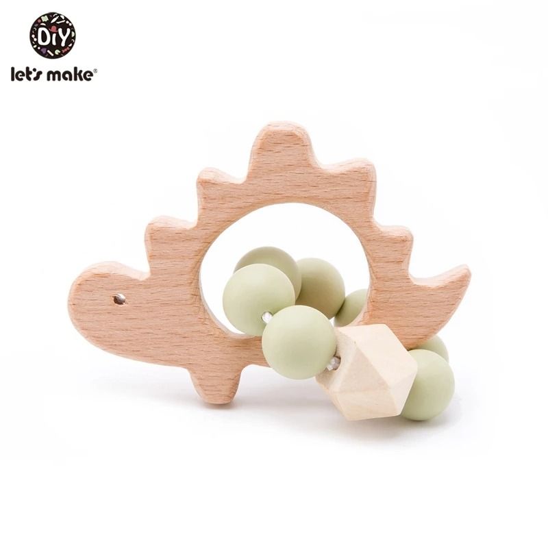 Rabbit Cloud Hybrid Silicone Teether Montessori Nursing Wood Baby Toy 7