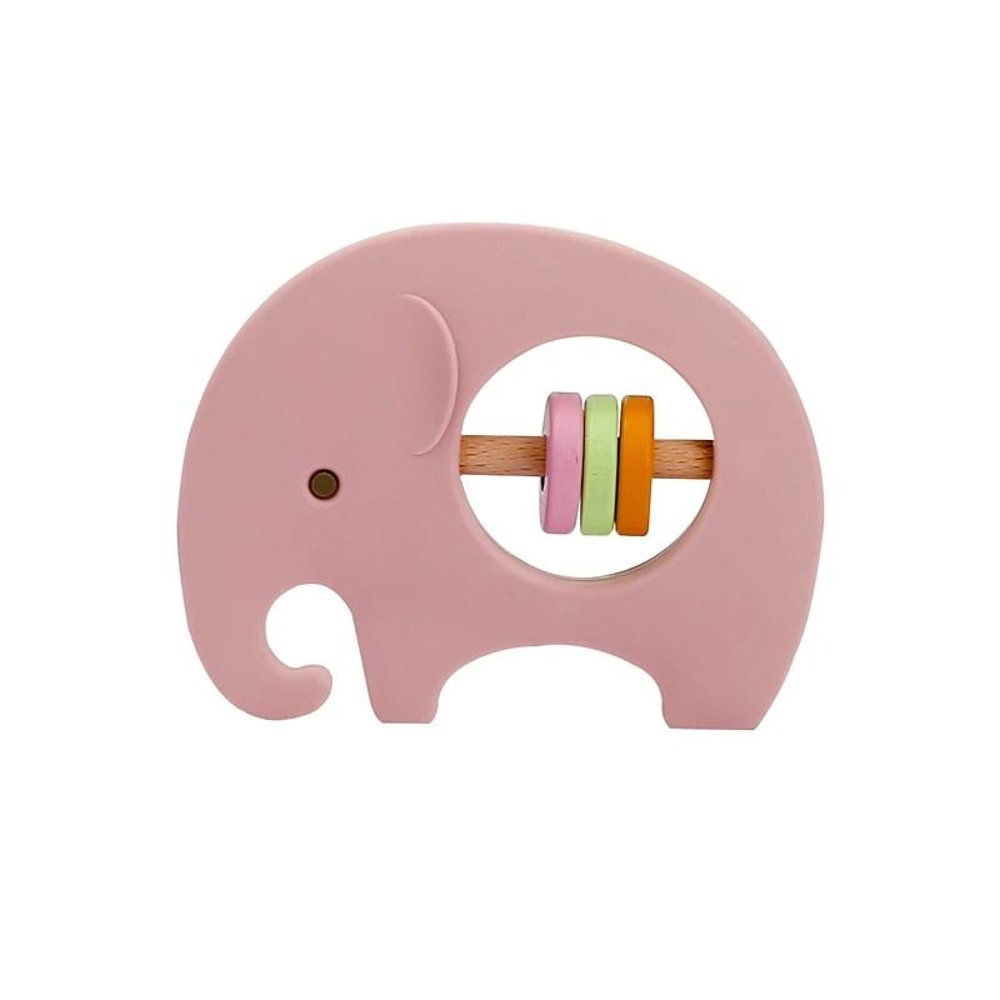 Silicone Elephant Baby Rattle Teether BPAFree Montessori Molar Toy 7