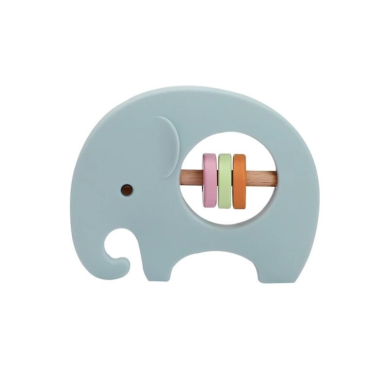 Silicone Elephant Baby Rattle Teether BPAFree Montessori Molar Toy 10