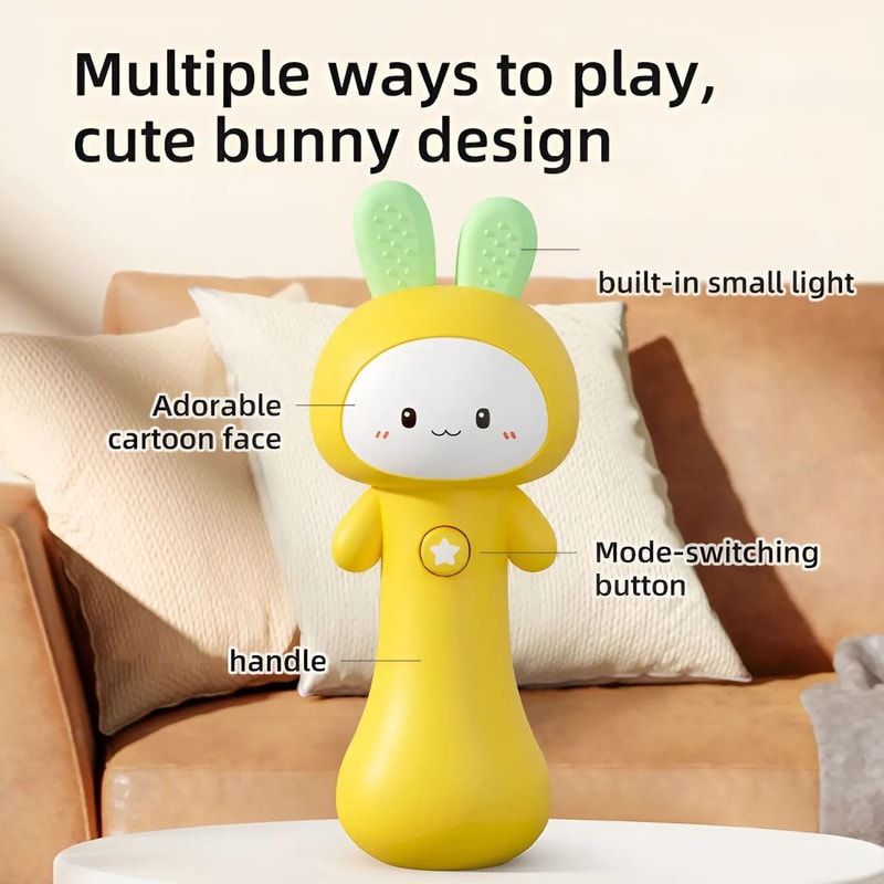 Multifunctional Rabbit Music Bell Soothing Sound Light Sensory Toy 1