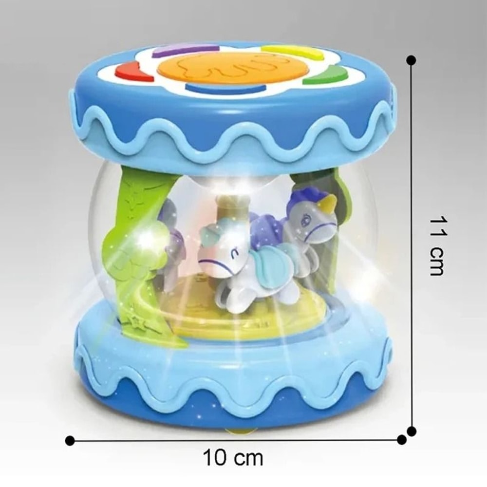 Carousel Flash Drum Toy Early Educational Musical Machine For Toddlers 4