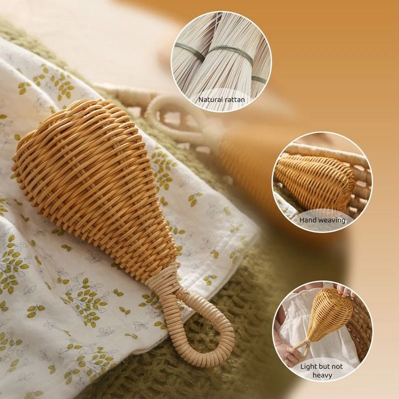 Artisanal Rattan Hand Bell Handmade Newborn Sensory Toy Crib Mobile Accessory 2