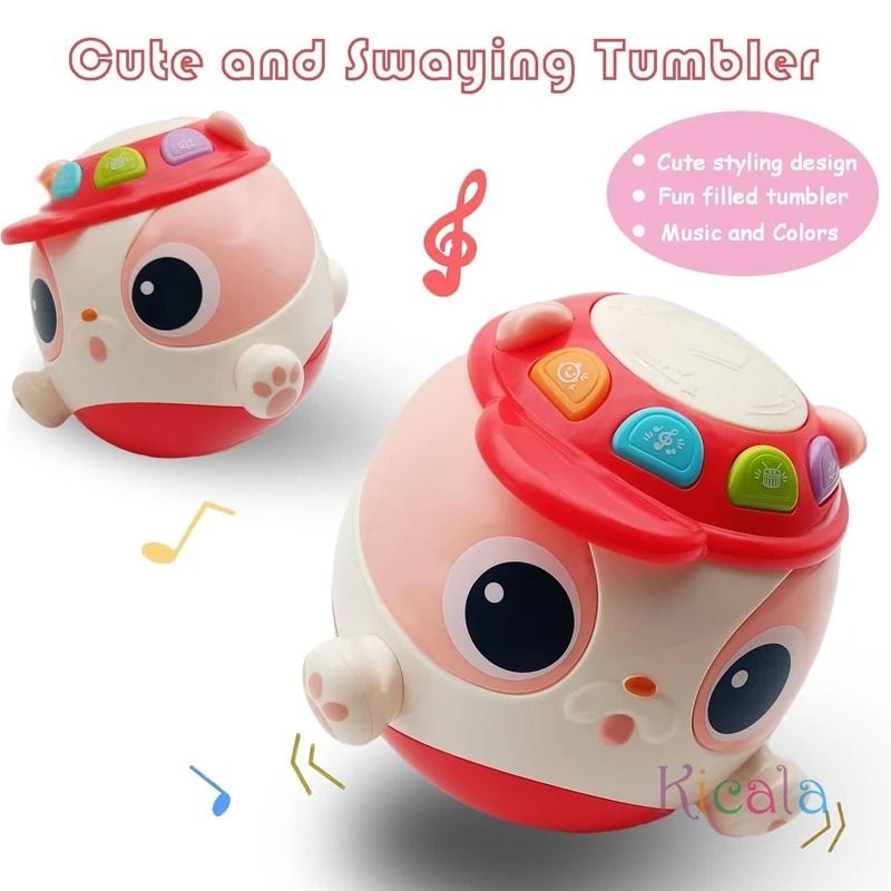 Musical Cartoon Dog Hand Drum Tumbler LightUp Sensory Development Toy 3
