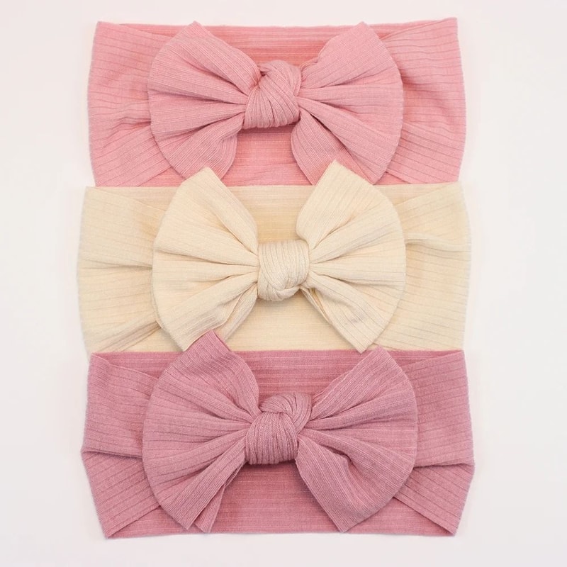 3Piece Premium Elastic Bow Headband Set Soft Nylon Turban Accessories 9