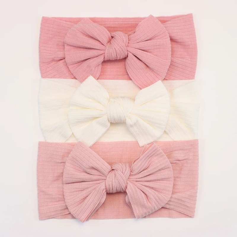 3Piece Premium Elastic Bow Headband Set Soft Nylon Turban Accessories 10