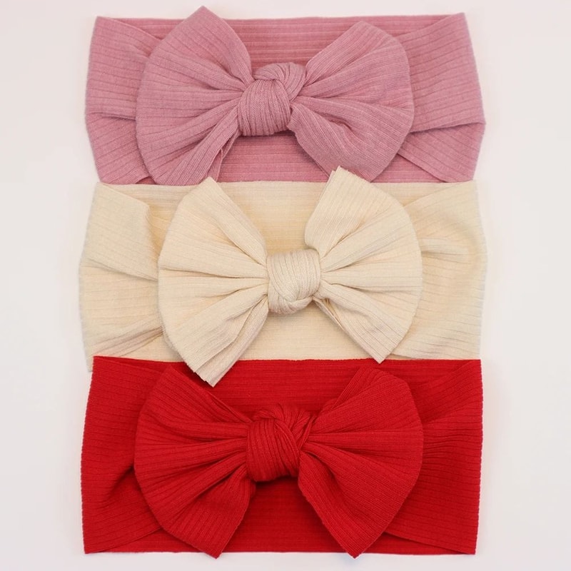 3Piece Premium Elastic Bow Headband Set Soft Nylon Turban Accessories 11