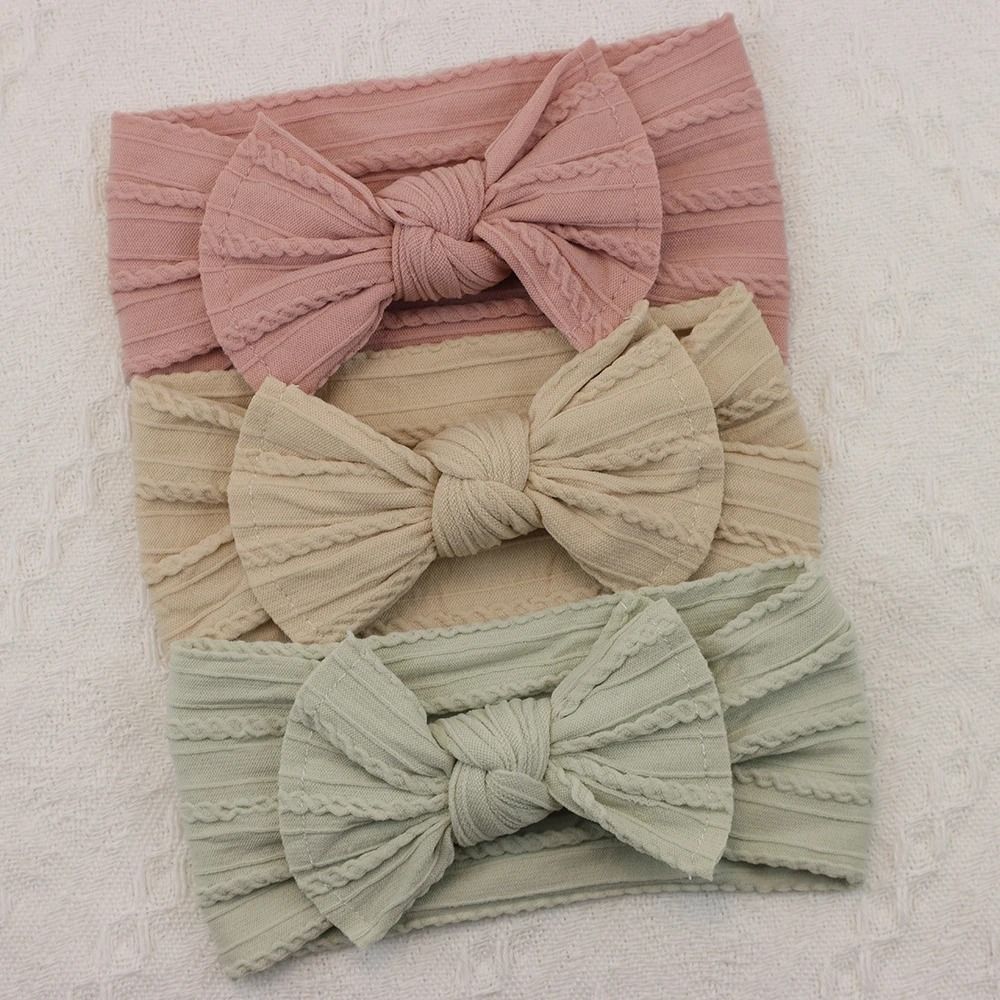 3Piece Premium Elastic Bow Headband Set Soft Nylon Turban Accessories 6