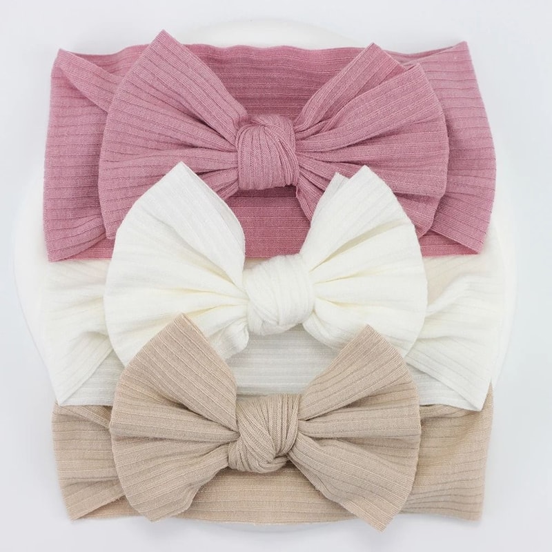 3Piece Premium Elastic Bow Headband Set Soft Nylon Turban Accessories 7