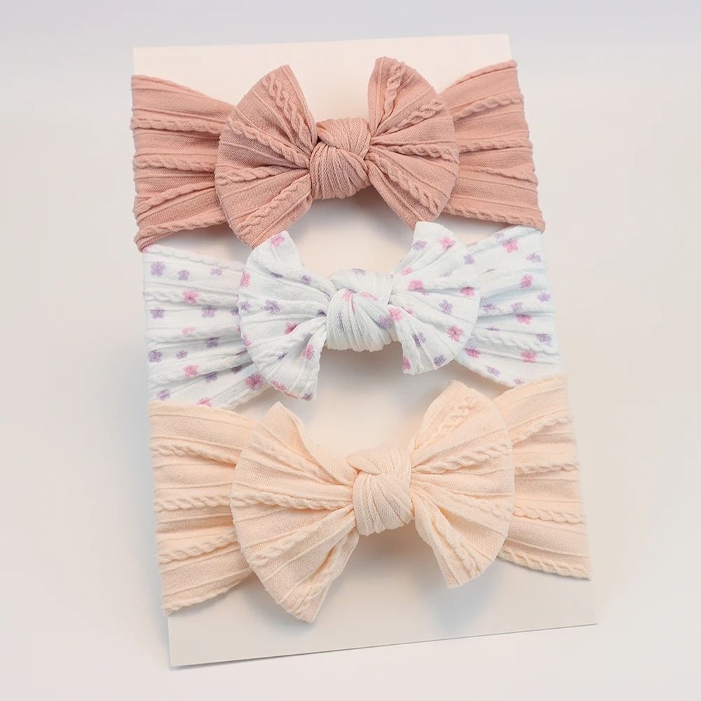 3Piece Premium Elastic Bow Headband Set Soft Nylon Turban Accessories 16