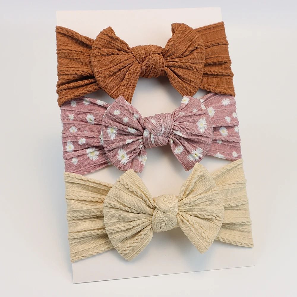 3Piece Premium Elastic Bow Headband Set Soft Nylon Turban Accessories 17