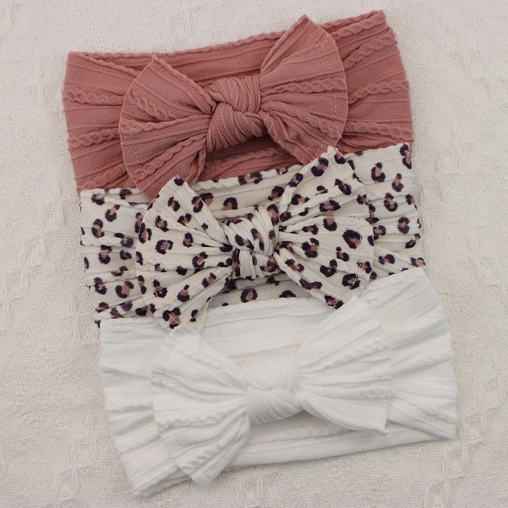 3Piece Premium Elastic Bow Headband Set Soft Nylon Turban Accessories 18