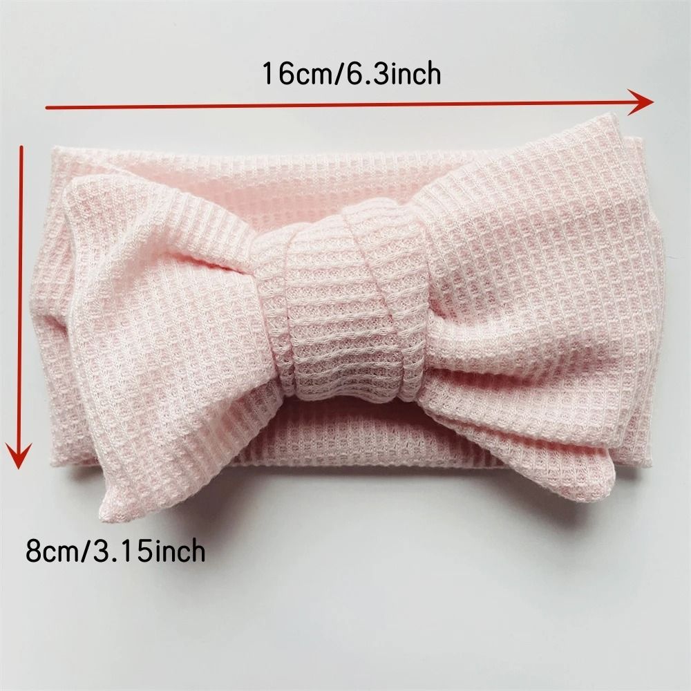 UltraSoft WaffleKnit Baby Bow Headband Premium Elastic Turban For Newborns 2