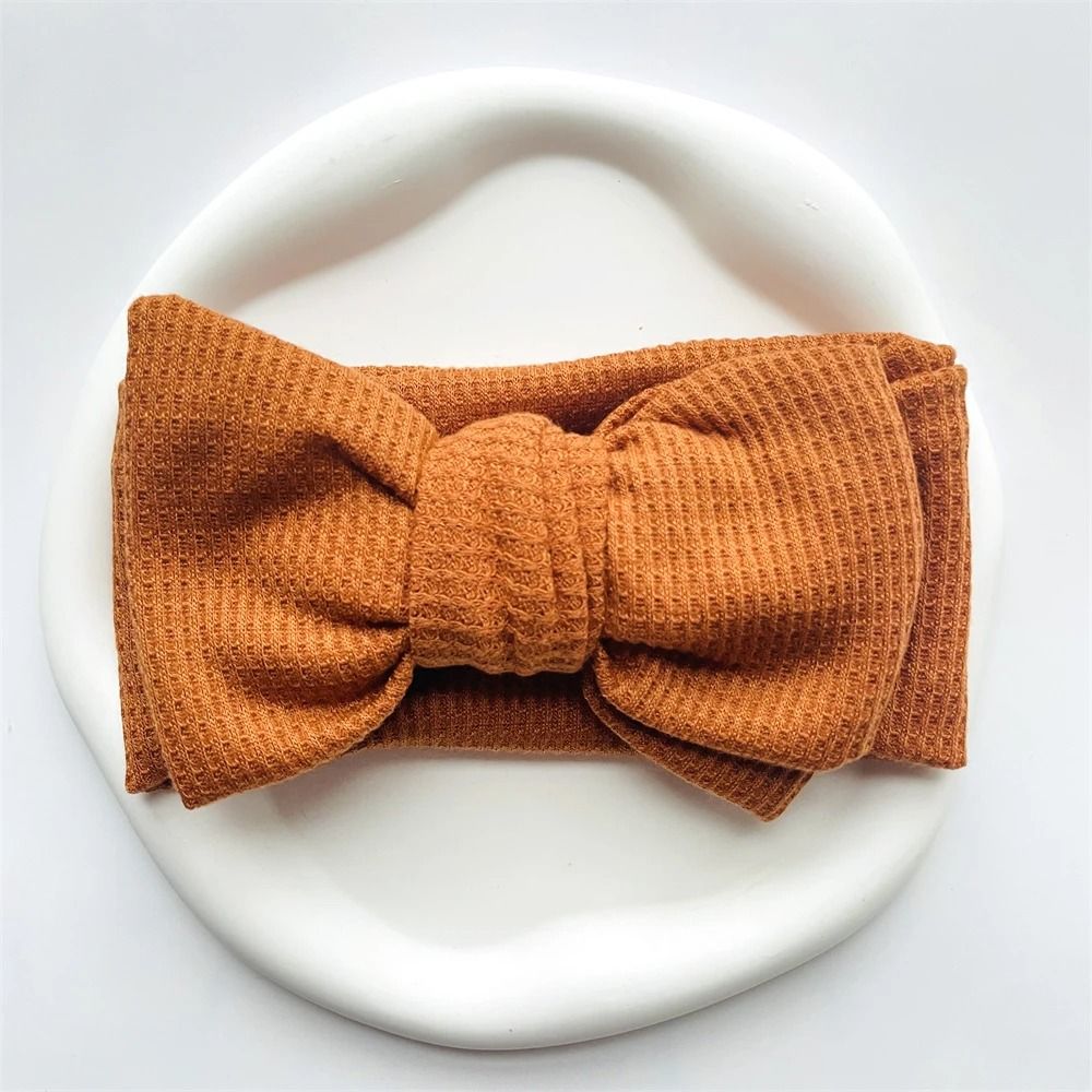UltraSoft WaffleKnit Baby Bow Headband Premium Elastic Turban For Newborns 9
