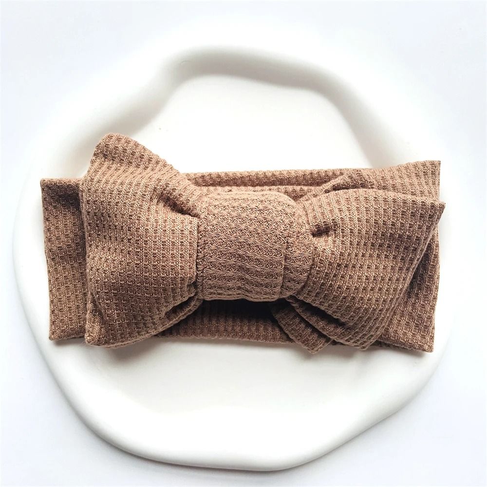UltraSoft WaffleKnit Baby Bow Headband Premium Elastic Turban For Newborns 16
