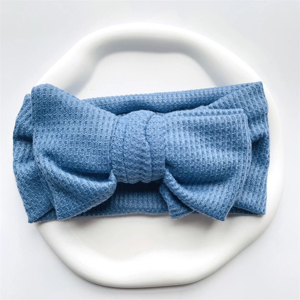 UltraSoft WaffleKnit Baby Bow Headband Premium Elastic Turban For Newborns 18
