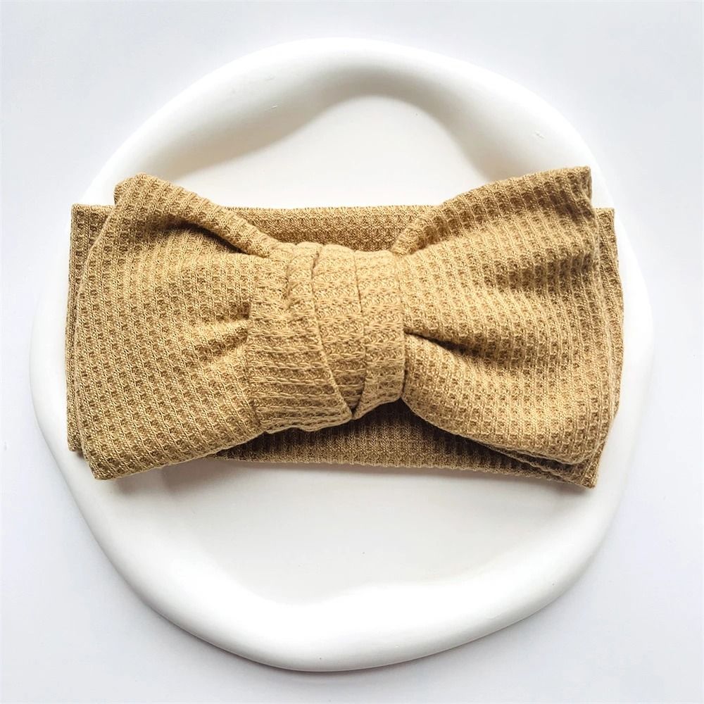 UltraSoft WaffleKnit Baby Bow Headband Premium Elastic Turban For Newborns 8